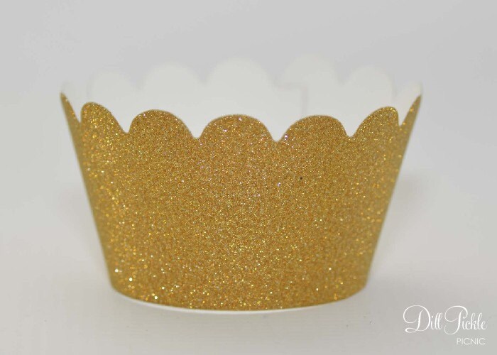 Mini Gold Glitter Cupcake Wrappers Set of 32 Etsy