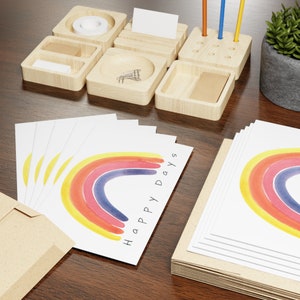 Watercolour Rainbow Printed Greeting Cards (1 or 10-pcs)