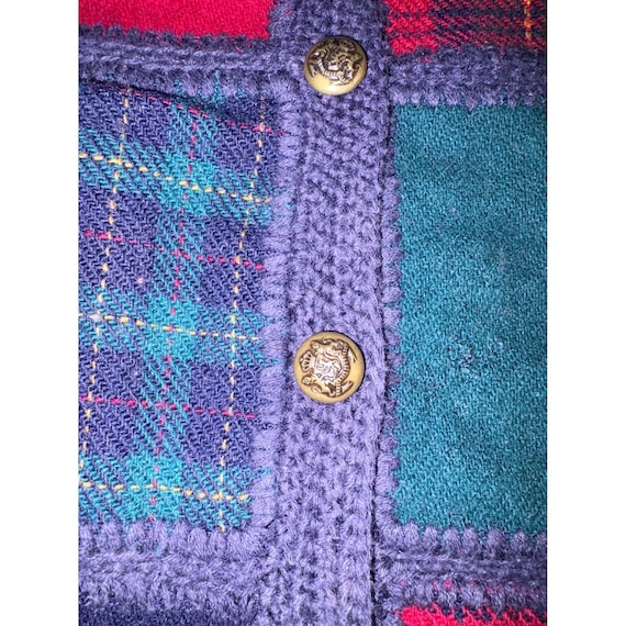 Koret Vintage Patchwork Plaid Wool Blend Sweater … - image 8