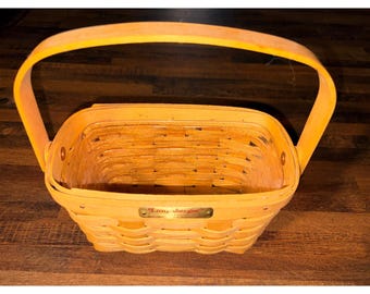 Longaberger 1998 Edition Dresden Tour Basket II Handwoven Wood with Liner Signed