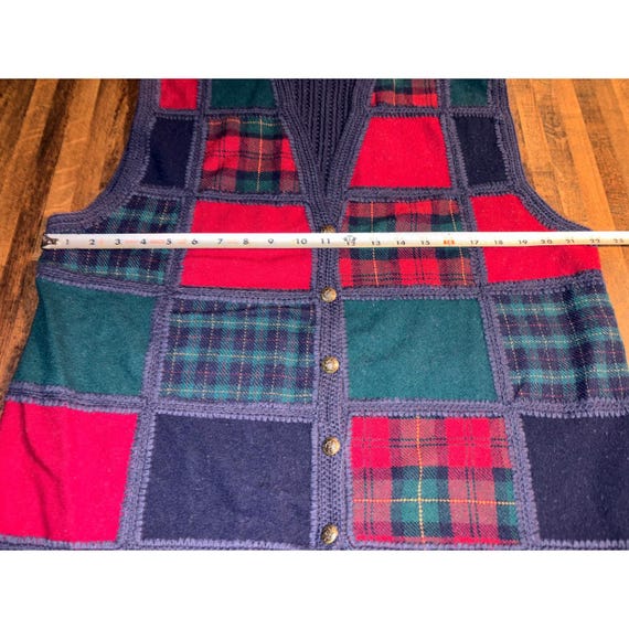 Koret Vintage Patchwork Plaid Wool Blend Sweater … - image 5