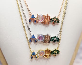 アイコンネックレス ディズニーワールド／チャームネックレス／ディズニージュエリー／ディズニーチャームネックレス