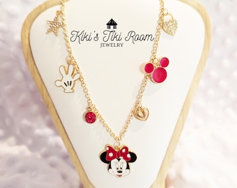 MINNIE MOUSE Pendant Disney Charm Necklace/ Charm Necklace/ Disney Jewelry/ Disney Charm Necklace