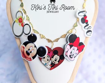 Collana con ciondolo a forma di cuore Disney MICKEY & MINNIE/Collana con ciondolo/Gioielli Disney/Collana con ciondolo Disney