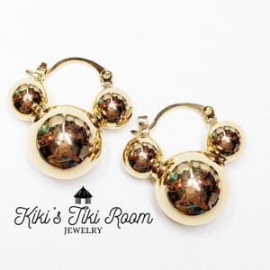 CHUNKY BEAD Gold Hoop Mouse Earrings / Custom Jewelry/ Disney Jewelry/ Gold Earrings/ Mouse Earrings