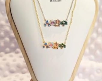 Collana con icona DISNEY WORLD/ Collana con ciondolo/ Gioielli Disney/ Collana con ciondolo Disney