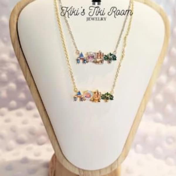 Collar con iconos de DISNEY WORLD / Collar con dijes / Joyería Disney / Collar con dijes Disney