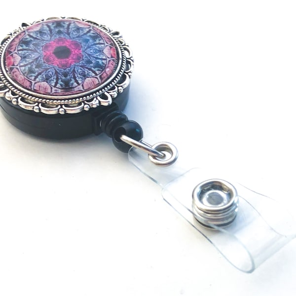 Boho Style Magnetic Badge Reel for Work ID, Retractable Badge Holder, New Job Gift, Back to School, Birthday Gift for Coworker