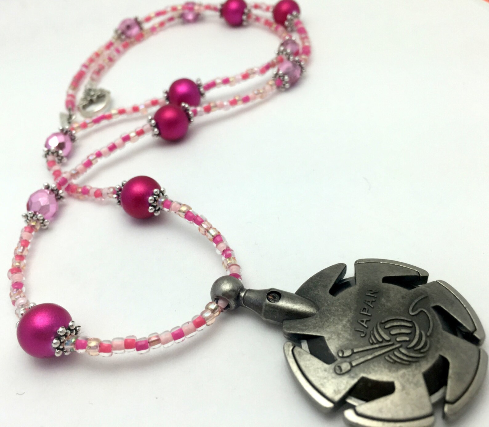 Pink Yarn & Thread Cutter Necklace Gift for Knitters Etsy