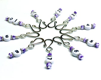 Removable Open Hook Number Stitch Markers for Tracking Knitting and Crochet Progress