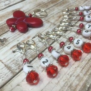 Row Counter Stitch Markers & Butterfly Holder, Removable Number Stitch Markers for Crochet and Knitting, Progress Keepers, Set of 10 or 20 image 3