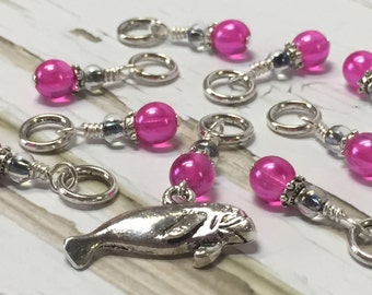 Manatee Stitch Marker Set | Snag Free Knitting Charms