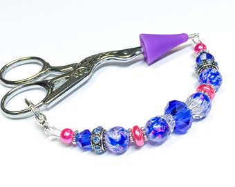 Cobalt Pink Scissor Fob Charm | Point Protector for Scissors | Sewing Accessories, Birthday Gift for Quilter