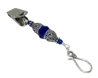 Cobalt Knitting Pin: Portuguese Style Yarn Tension Clip