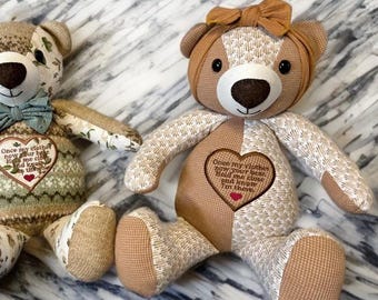 Handmade Memory Bear: Bereavement Keepsake Made from Clothing
