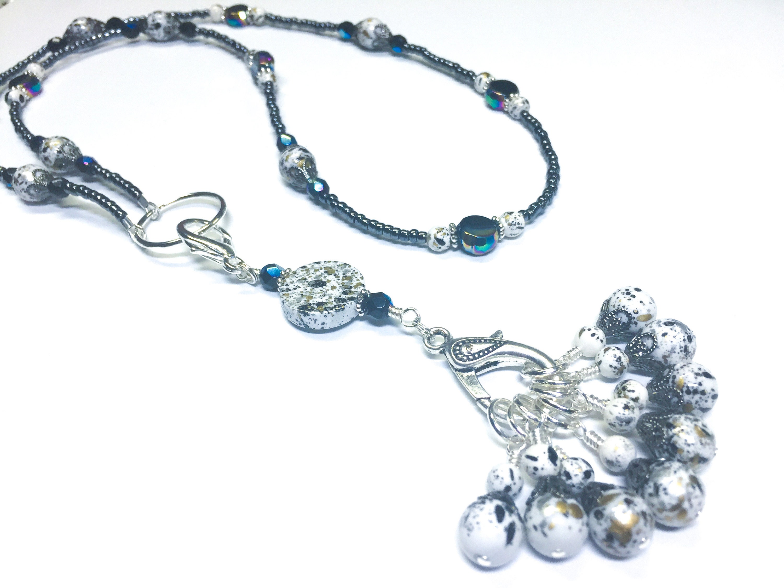 Speckled Stitch Marker Necklace With Snag Free Stitch Markers Etsy