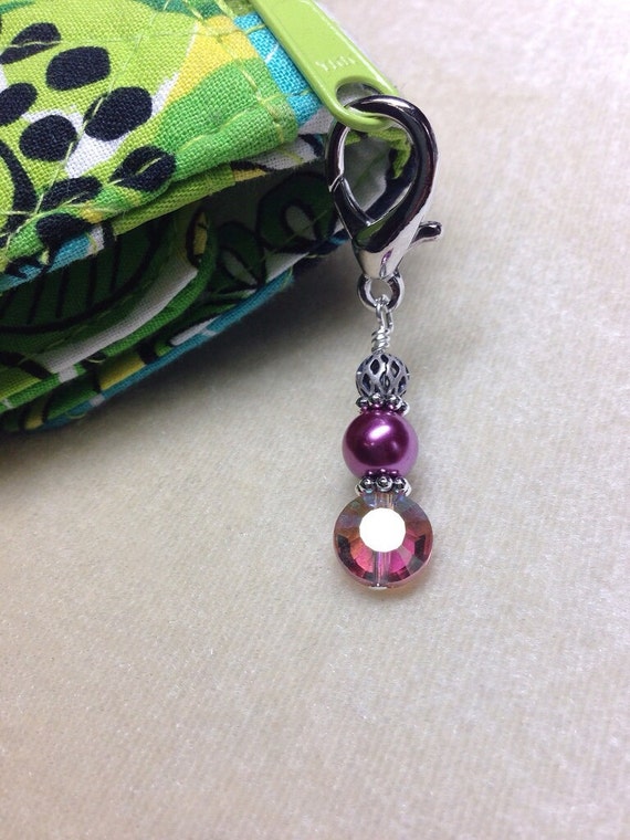 Beaded Zipper Pull Charm Key Chain Charm Crochet Progress Etsy