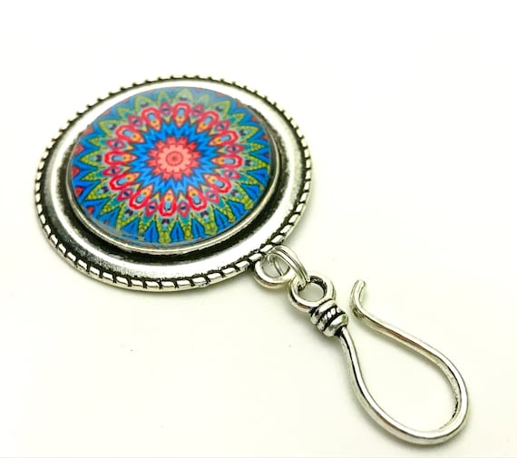 Handmade Magnetic Snowflake Portuguese Knitting Pin ID Badge Holder