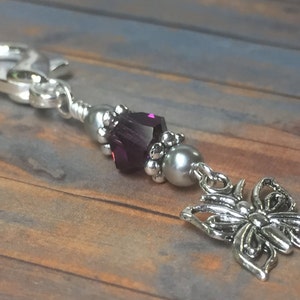 Butterfly Zipper Pull Charm | Progress Keeper Stitch Marker | Purse Jewelry |, Mother's Day Gift