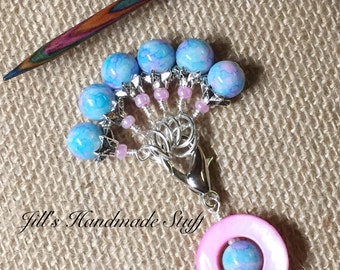 Knitting Stitch Markers | Pink & Blue | Snag Free | Gift for Knitters |, Mother's Day Gift