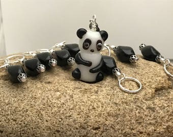 Panda Stitch Marker Set for Knitting, Gift for Knitters | Crochet Option Available, Birthday Gift for Knitting Wife