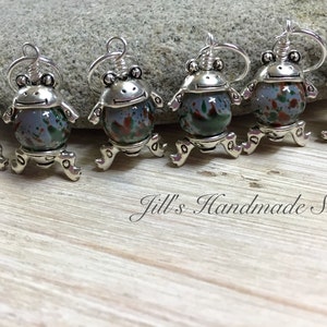 Frog Stitch Markers for Knitting, Snag Free Beaded Knitting Markers, Select Clasps for Removable Crochet Markers, Gifts for Knitters, Toad