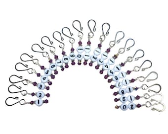 Marcadores de puntadas con números de 1 a 20 filas para tejer o crochet, marcador de progreso numerado extraíble, regalo de cumpleaños para una hermana tejedora