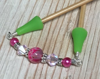 Beaded Knitting Needle Point Protectors: Knitter Gift