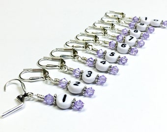 Removable Number Stitch Markers- Row Counter, , Gift for Knitters,  Birthday Gift for Knitter