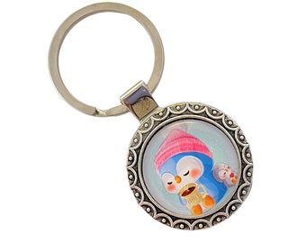 Cute Penguins Keychain for Women, Ladies Handbag Charm, Key Ring Gift, Animal Backpack Charm