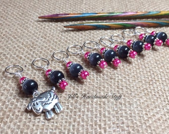 Sheep Stitch Marker Set for Knitting or Crochet, SNAG FREE Progress Keeper, Gifts for Knitter, Birthday Gift for Knitting Friend