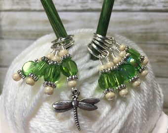 Dragonfly Stitch Marker Set for Knitting, Snag Free Progress Keepers, Gift for Knitters, Birthday Gift for Knitting Mom