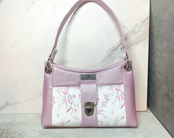 Jocelyne Handbag for Women, Floral Faux Leather Purse, Magnetic Snap Closure, READY TO SHIP