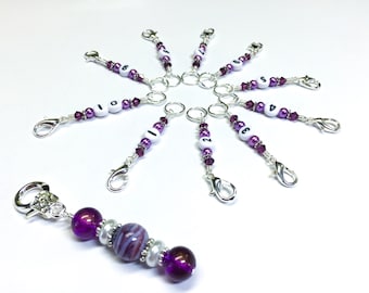 Numbered Stitch Marker Set: Knitting Crochet Row Counter, Gift for Knitters