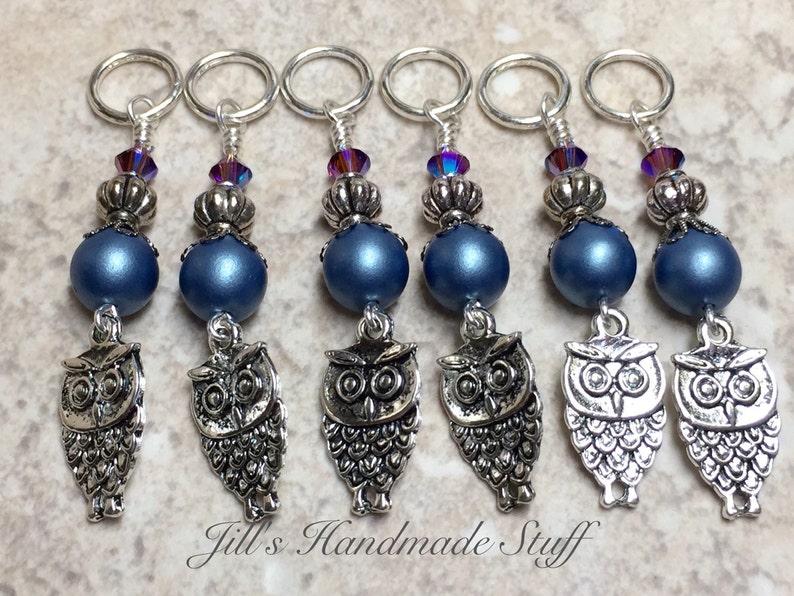 Owl Stitch Markers for Knitting Bird Knitting Marker Gifts for Knitter Crochet Option Available Progress Keepers Snag Free Rings