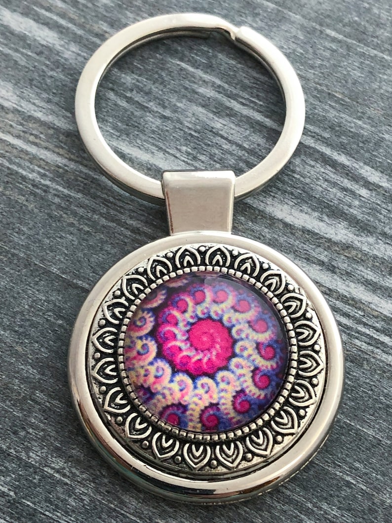 Cute Keychain for Women Fractal Key Ring Gift for Teen Girl Etsy