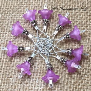 Purple Flowers Stitch Markers, Wire Loop SNAG FREE Markers, Knitting Gift,  Birthday Gift for Knitter