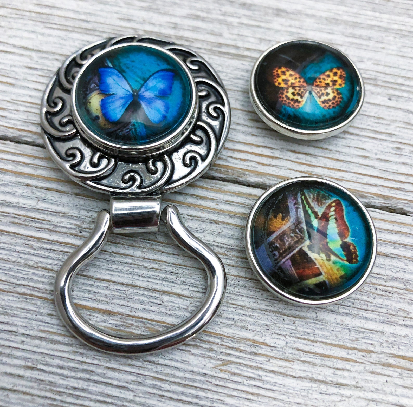 Butterflies Eyeglass Holder Brooch With 3 Etsy