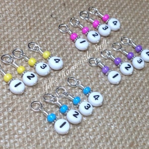 Numbered Stitch Markers for Sock Knitting- Gift for Knitters- Snag Free Knitting Jewelry- Choose color |, Mother's Day Gift