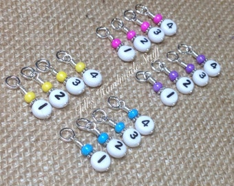 Numbered Stitch Markers for Sock Knitting- Gift for Knitters- Snag Free Knitting Jewelry- Choose color |, Mother's Day Gift