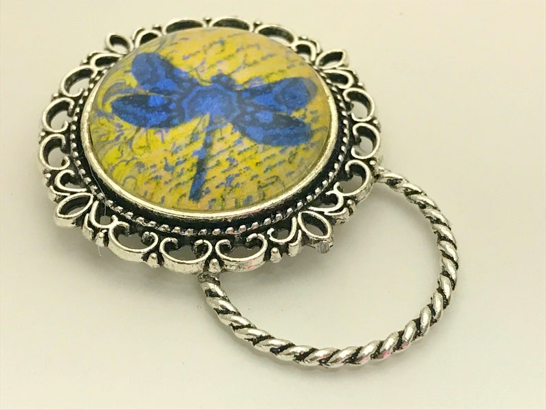 Blue Dragonfly Eyeglass Holder Brooch ID Badge Etsy