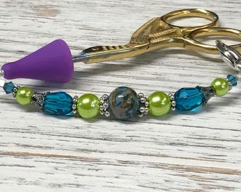 Aqua Green Scissor Fob | Sewing Accessories | Scissor Charm Jewelry |, Birthday Gift for Quilter