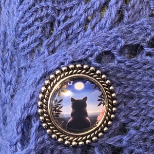 Magnetic Black Cat Shawl Pin, Sweater or Scarf Brooch, Gift for Her, Mother's Day Gift image 6