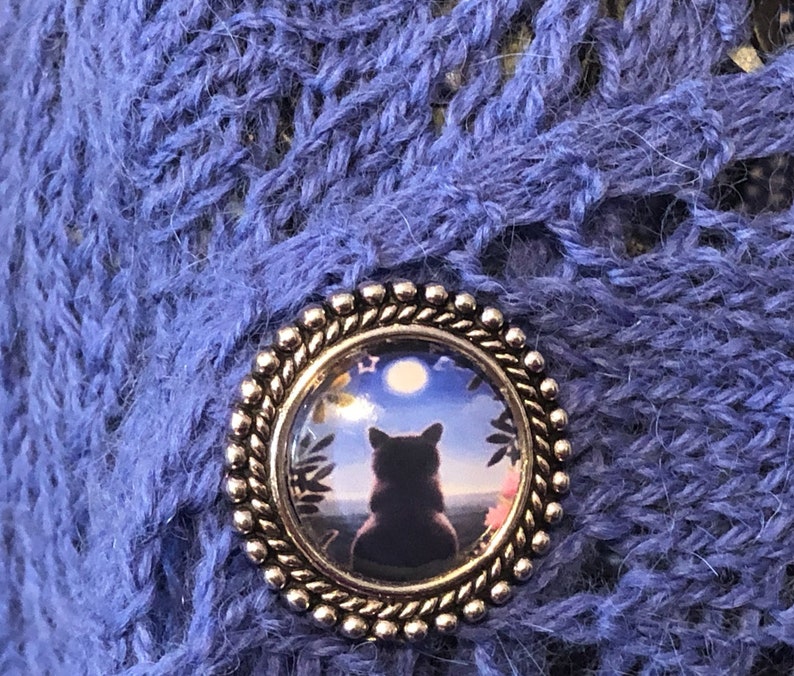 Magnetic Black Cat Shawl Pin, Sweater or Scarf Brooch, Gift for Her, Mother's Day Gift image 6