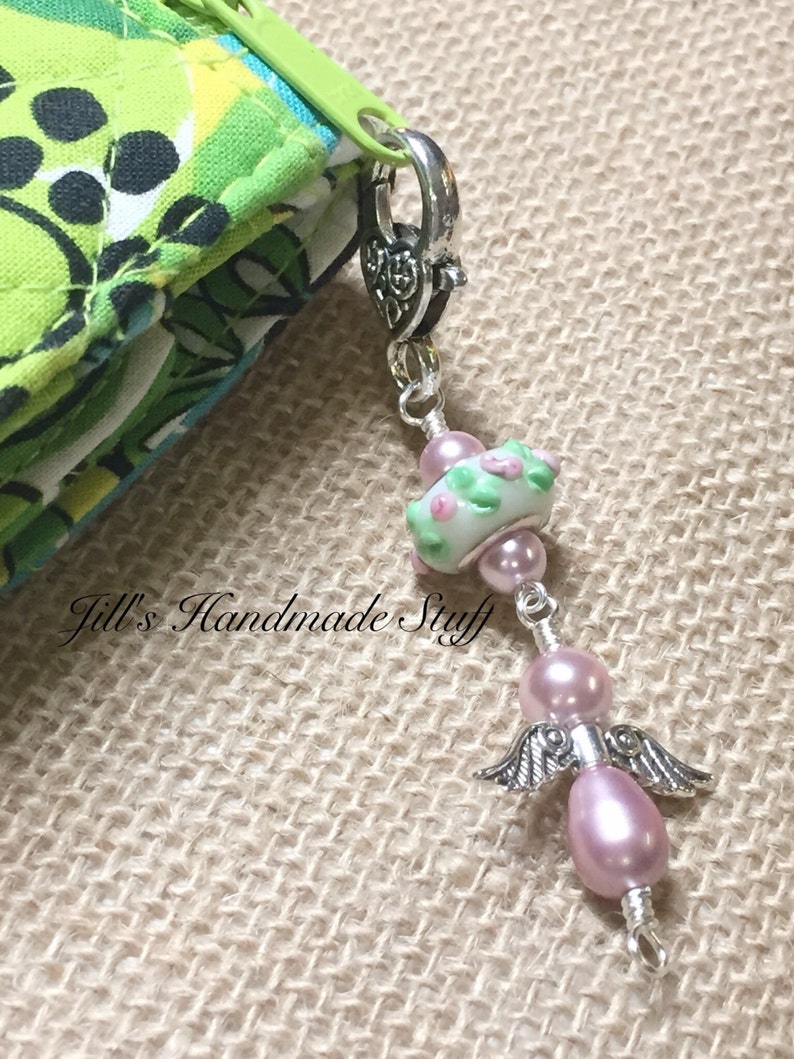 Angel Zipper Pull Charm Purse Jewelry Progress Keeper Etsy
