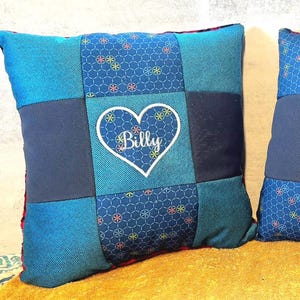 Keepsake Pillow, Customized Memory Pillow Made from Your Loved One's Clothing, Embroidered Name and Message Option