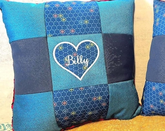 Keepsake Pillow, Customized Memory Pillow Made from Your Loved One's Clothing, Embroidered Name and Message Option