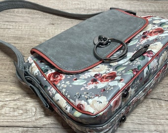 Eve Handbag for Women, Floral Faux Leather Purse, Magnetic Snap Closure, READY TO SHIP