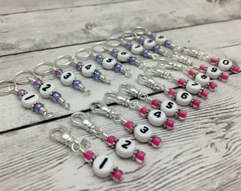 0 to 99 Number Row Counter Stitch Markers for Knitters, Numbered Piggyback Markers For Counting Rows, Birthday Gift for Knitting Mom