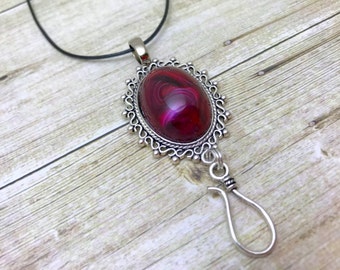 Portuguese Knitting Necklace, Adjustable Pendant Necklace for Knitting, Gift for Knitters, Stitch Marker Holder, Mother's Day Gift